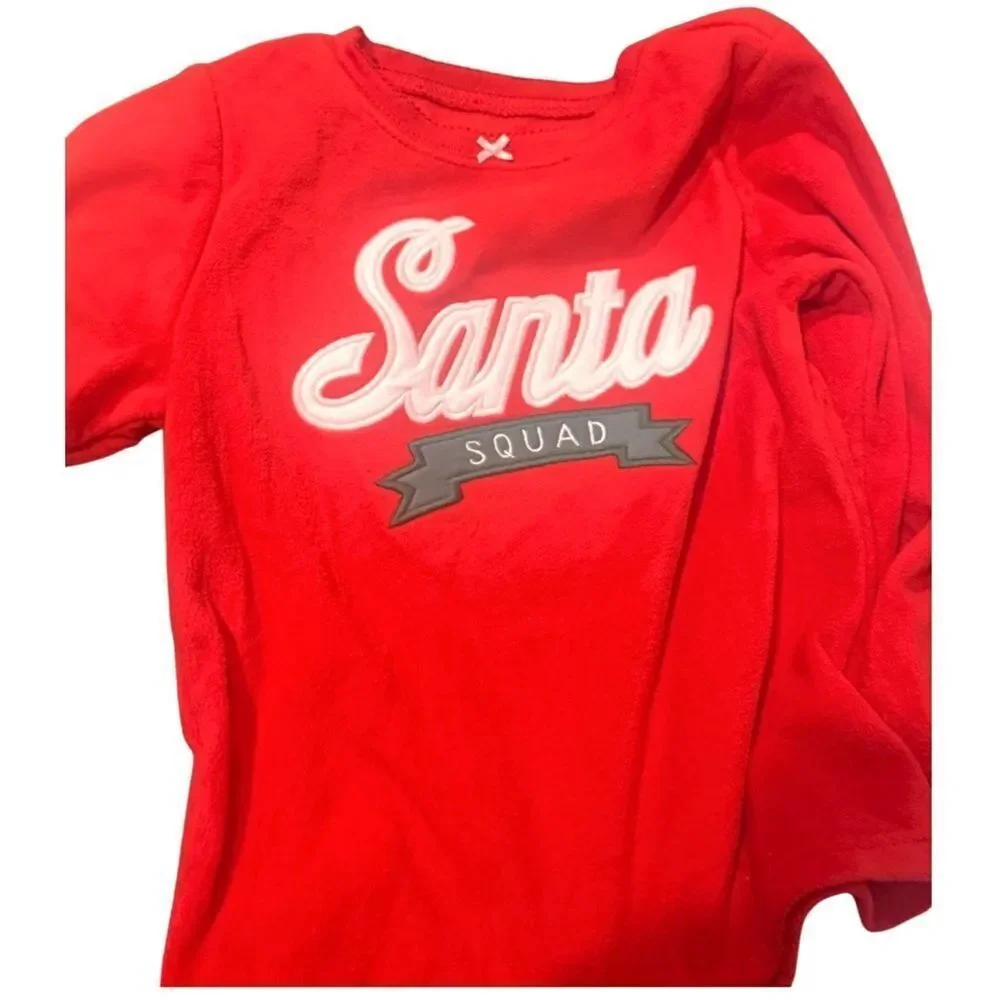 Carter's 2-Piece Santa Squad Fleece Pajamas Christmas, holidays Reindeer Red